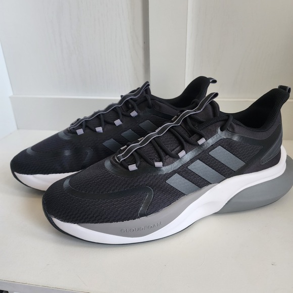 Adidas Cloudfoam Bounce Mens 13.5 Running Shoes Black Gray Athletic Sneakers